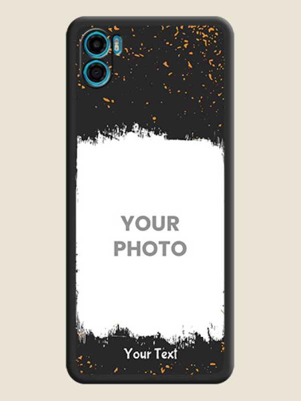 Custom Spray Free Design on Photo on Space Black Soft Matte Phone Cover - Motorola Moto E22s - alternate view