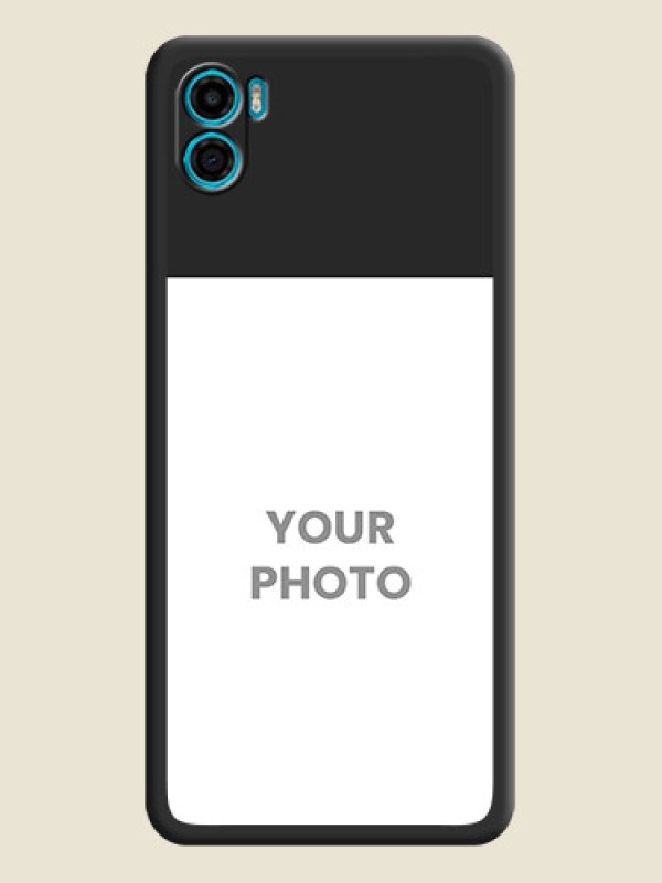 Custom Image Upload With Space Black Color On Custom Soft Matte Mobile Back Cover - Motorola Moto E22S - alternate view