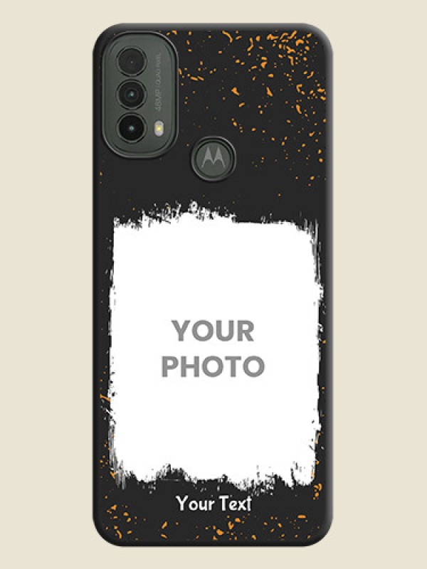Custom Spray Free Design on Photo On Space Black Custom Soft Matte Mobile Back Cover - Motorola Moto E30 - alternate view