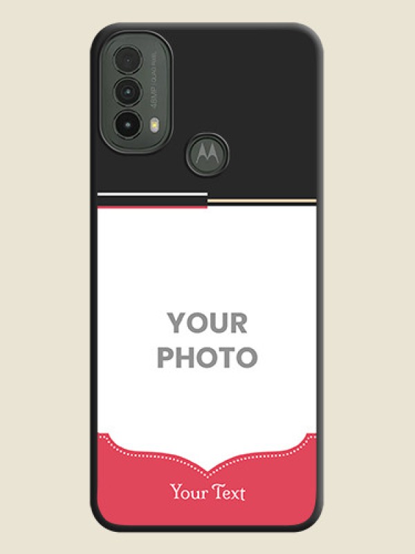 Custom Classic Plain Design with Name On Space Black Custom Soft Matte Mobile Back Cover - Motorola Moto E30 - alternate view