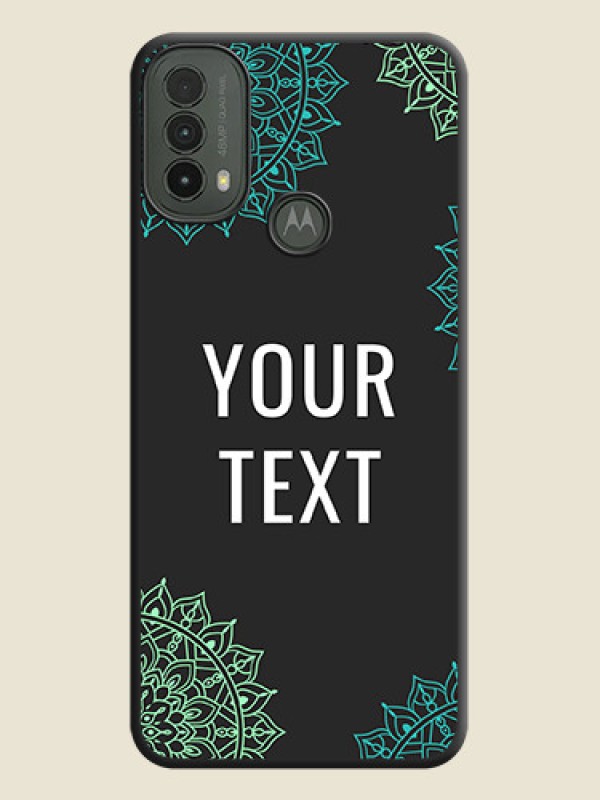 Custom Your Name with Floral Design On Space Black Custom Soft Matte Mobile Back Cover - Motorola Moto E30 - alternate view