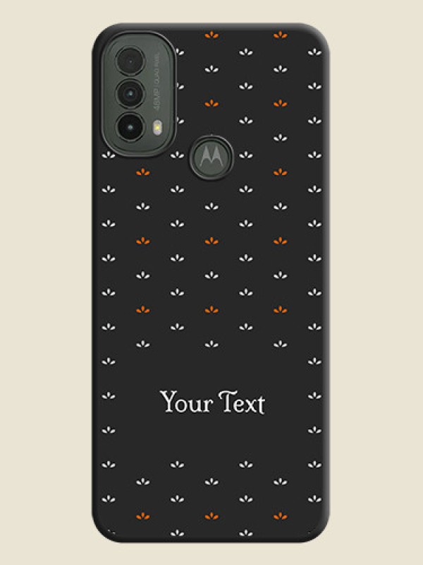 Custom Simple Pattern With Custom Text On Space Black Custom Soft Matte Mobile Back Cover - Motorola Moto E30 - alternate view