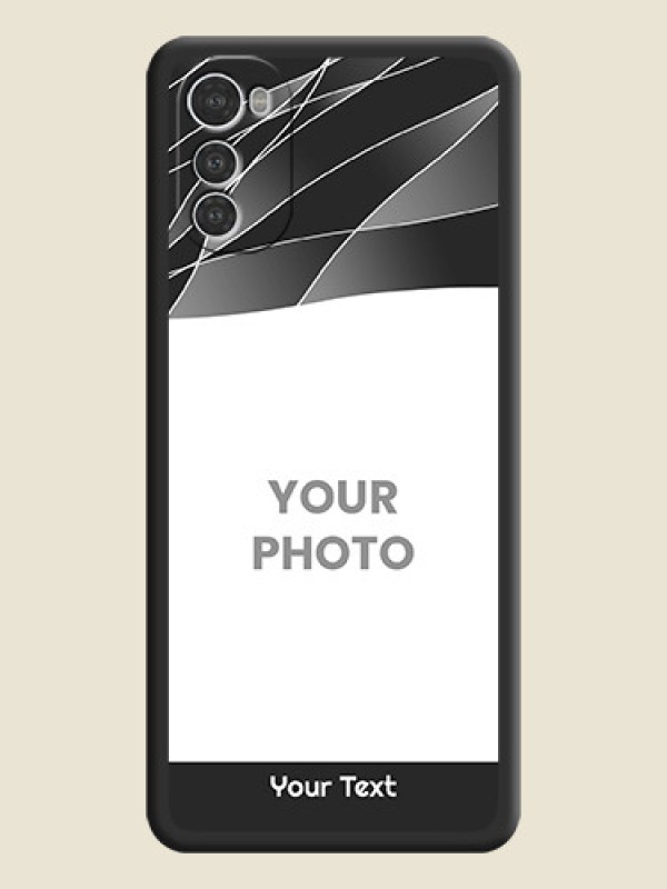 Custom Mixed Wave Lines on Photo on Space Black Soft Matte Mobile Cover - Motorola Moto E32s - alternate view