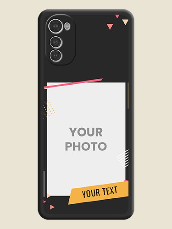 Custom Photo Frame with Triangle Small Dots on Photo on Space Black Soft Matte Back Cover - Motorola Moto E32s - alternate view