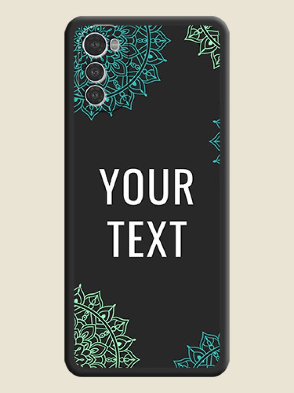 Custom Your Name with Floral Design on Space Black Custom Soft Matte Back Cover - Motorola Moto E32s - alternate view