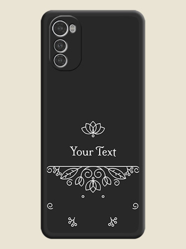 Custom Lotus Garden Custom Text On Space Black Personalized Soft Matte Phone Covers -Motorola Moto E32S - alternate view