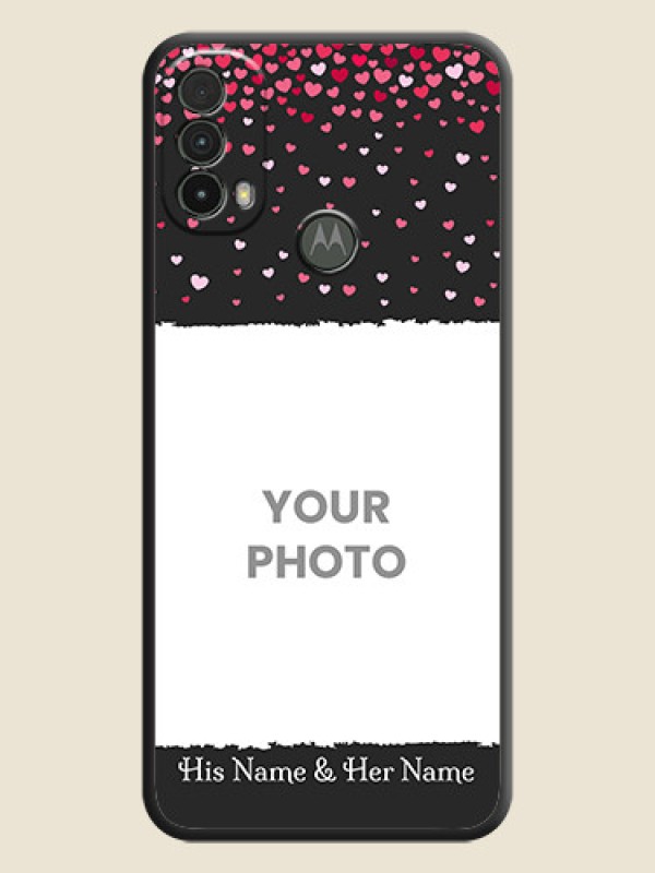 Custom Fall in Love with Your Partner  on Photo on Space Black Soft Matte Phone Cover - Moto E40 - alternate view