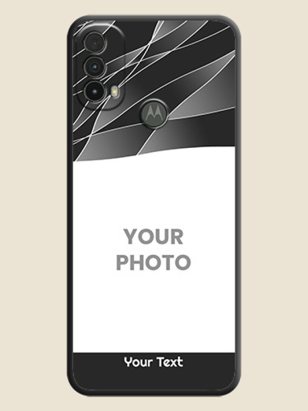 Custom Mixed Wave Lines on Photo on Space Black Soft Matte Mobile Cover - Moto E40 - alternate view