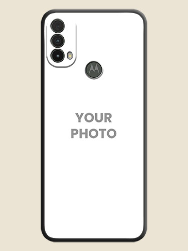 Custom Full Single Pic Upload On Space Black Personalized Soft Matte Phone Covers -Motorola Moto E40 - alternate view