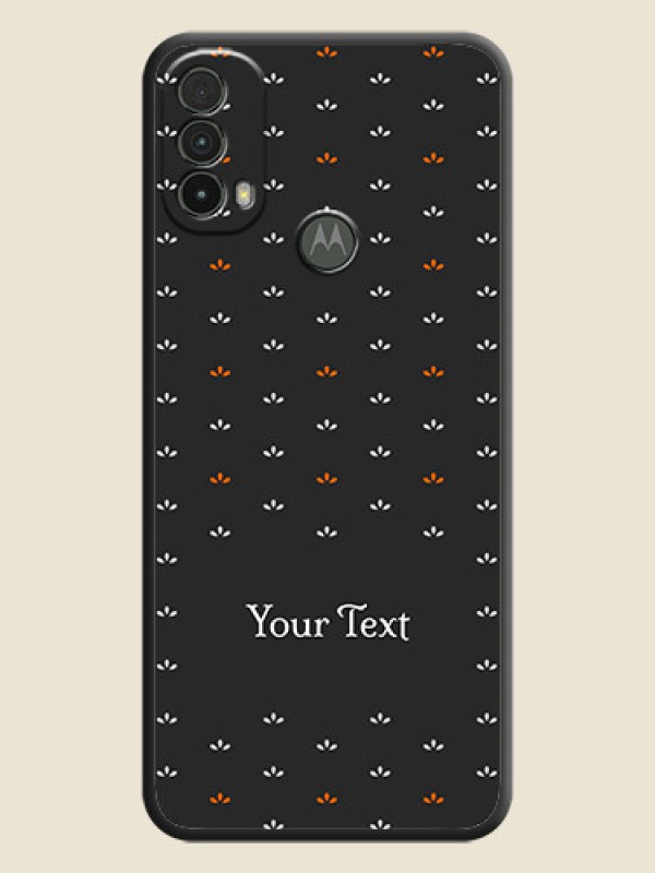 Custom Simple Pattern With Custom Text On Space Black Personalized Soft Matte Phone Covers -Motorola Moto E40 - alternate view