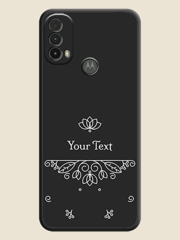 Custom Lotus Garden Custom Text On Space Black Personalized Soft Matte Phone Covers -Motorola Moto E40 - alternate view