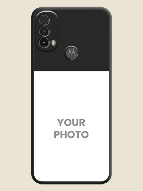 Custom Image Upload With Space Black Color On Custom Soft Matte Mobile Back Cover - Motorola Moto E40 - alternate view