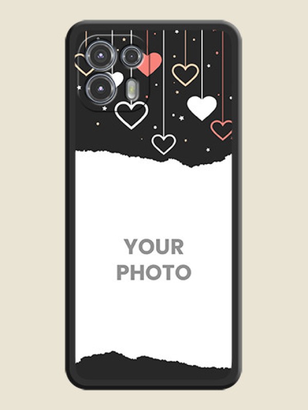 Custom Love Hangings with Splash Wave Picture on Space Black Custom Soft Matte Phone Back Cover - Moto Edge 20 Fusion 5G - alternate view