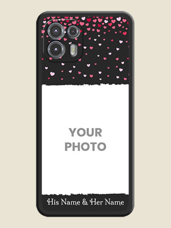 Custom Fall in Love with Your Partner  on Photo on Space Black Soft Matte Phone Cover - Moto Edge 20 Fusion 5G - alternate view