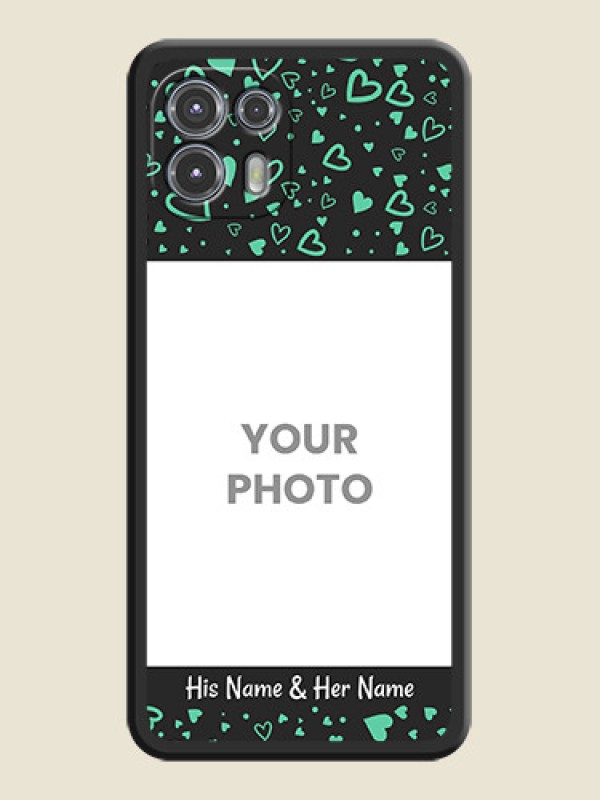 Custom Sea Green Indefinite Love Pattern on Photo on Space Black Soft Matte Mobile Cover - Moto Edge 20 Fusion 5G - alternate view