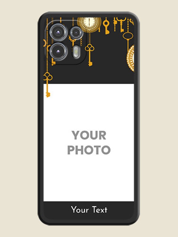 Custom Decorative Design with Text on Space Black Custom Soft Matte Back Cover - Moto Edge 20 Fusion 5G - alternate view