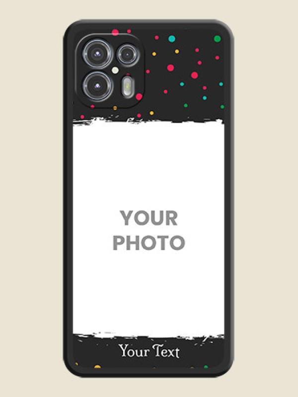 Custom Multicolor Dotted Pattern with Text on Space Black Custom Soft Matte Phone Back Cover - Moto Edge 20 Fusion 5G - alternate view