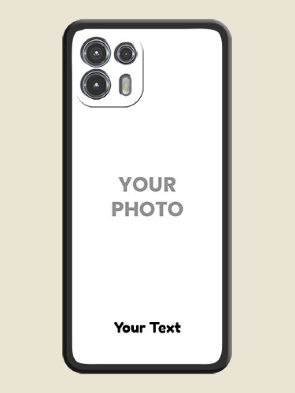 Custom Full Single Pic Upload With Text On Space Black Personalized Soft Matte Phone Covers -Motorola Moto Edge 20 Fusion 5G - alternate view