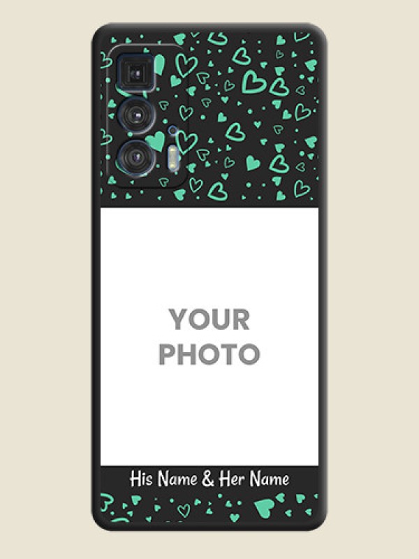 Custom Sea Green Indefinite Love Pattern on Photo on Space Black Soft Matte Mobile Cover - Moto Edge 20 Pro - alternate view