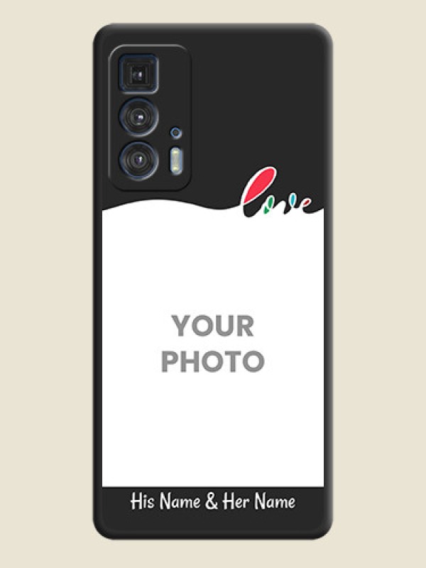 Custom Fall in Love Pattern with Picture on Photo on Space Black Soft Matte Mobile Case - Moto Edge 20 Pro - alternate view