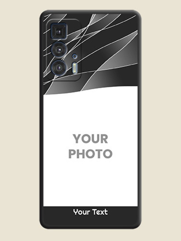 Custom Mixed Wave Lines on Photo on Space Black Soft Matte Mobile Cover - Moto Edge 20 Pro - alternate view