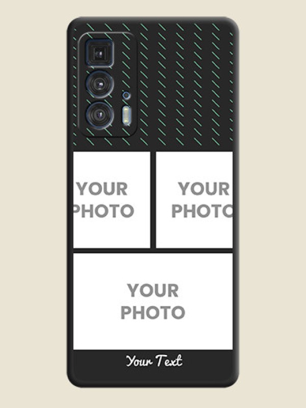 Custom Cross Dotted Pattern with 2 Image Holder  on Personalised Space Black Soft Matte Cases - Moto Edge 20 Pro - alternate view