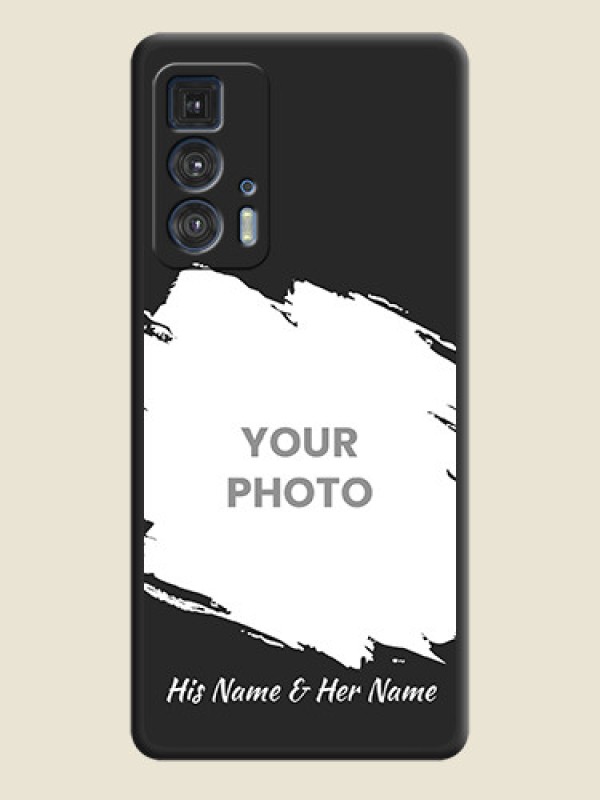 Custom Grunge Brush Strokes on Photo on Space Black Soft Matte Back Cover - Moto Edge 20 Pro - alternate view
