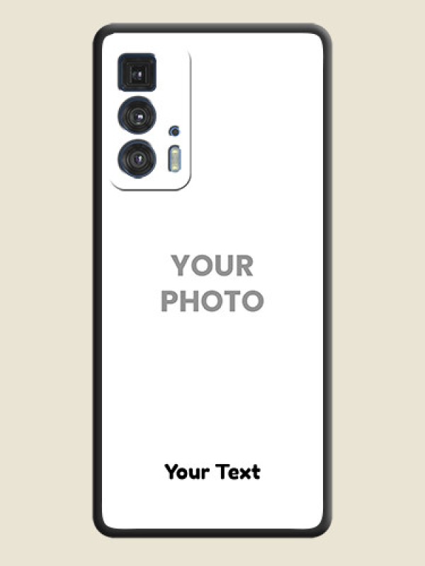 Custom Full Single Pic Upload With Text On Space Black Personalized Soft Matte Phone Covers -Motorola Moto Edge 20 Pro - alternate view