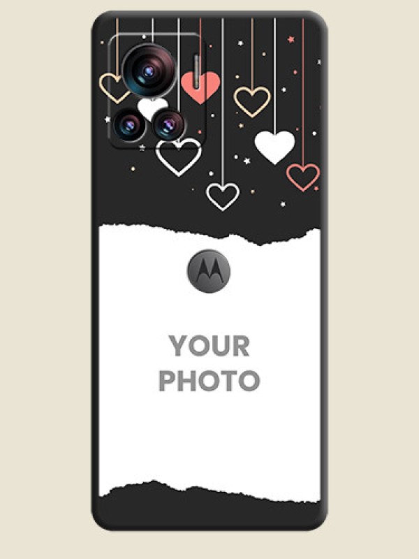 Custom Love Hangings with Splash Wave Picture on Space Black Custom Soft Matte Phone Back Cover - Motorola Moto Edge 30 Ultra - alternate view