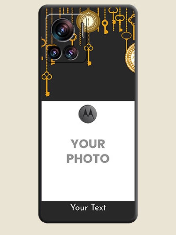 Custom Decorative Design with Text on Space Black Custom Soft Matte Back Cover - Motorola Moto Edge 30 Ultra - alternate view