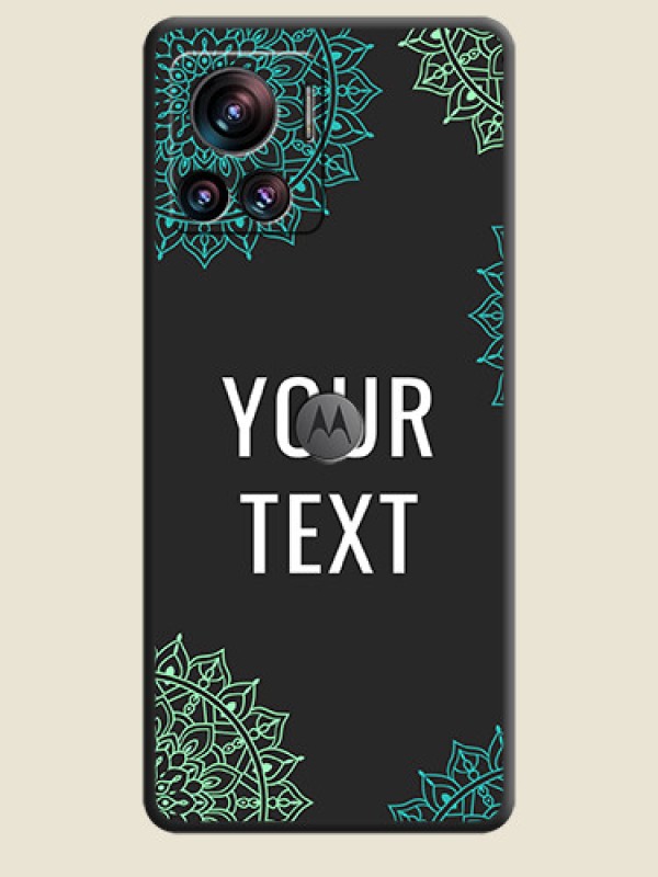 Custom Your Name with Floral Design on Space Black Custom Soft Matte Back Cover - Motorola Moto Edge 30 Ultra - alternate view