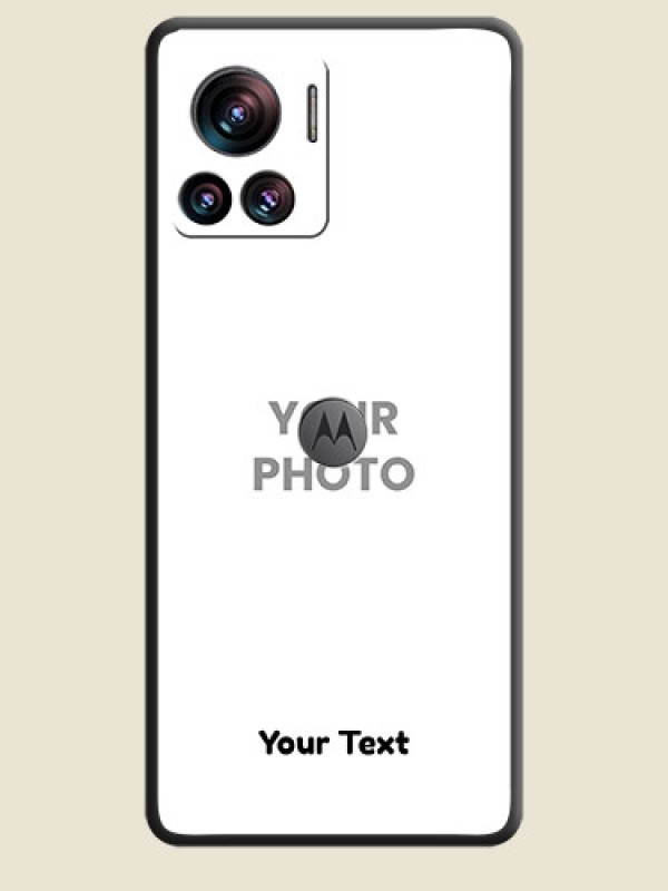 Custom Full Single Pic Upload With Text On Space Black Personalized Soft Matte Phone Covers -Motorola Moto Edge 30 Ultra - alternate view