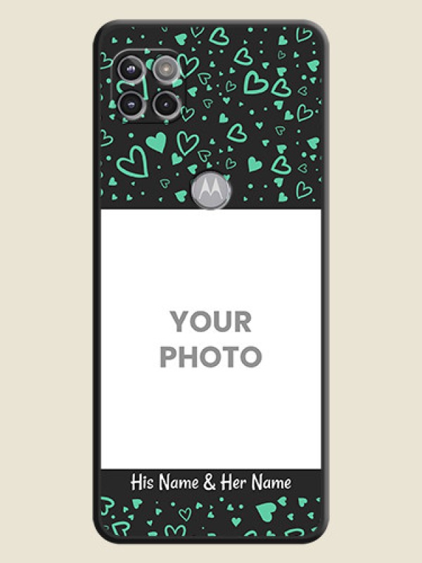 Custom Sea Green Indefinite Love Pattern on Photo on Space Black Soft Matte Mobile Cover - Motorola Moto G 5G - alternate view