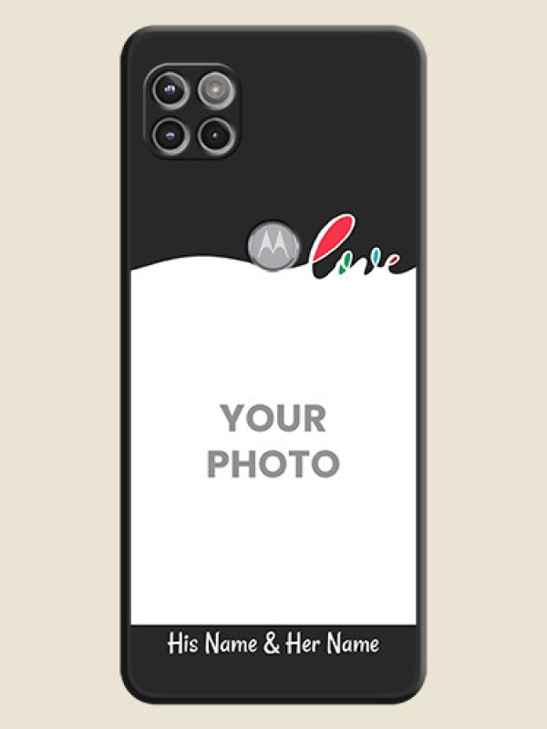 Custom Fall in Love Pattern with Picture on Photo on Space Black Soft Matte Mobile Case - Motorola Moto G 5G - alternate view