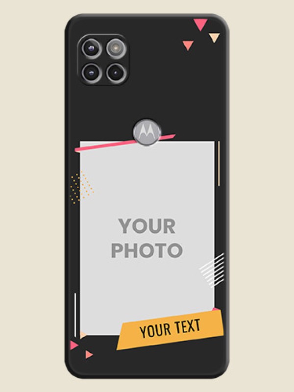 Custom Photo Frame with Triangle Small Dots on Photo on Space Black Soft Matte Back Cover - Motorola Moto G 5G - alternate view