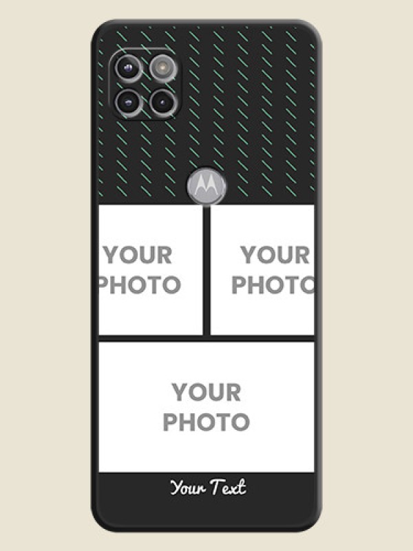 Custom Cross Dotted Pattern with 2 Image Holder  on Personalised Space Black Soft Matte Cases - Motorola Moto G 5G - alternate view