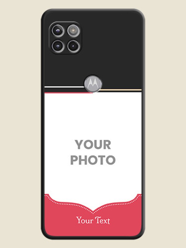 Custom Classic Plain Design with Name on Photo on Space Black Soft Matte Phone Cover - Motorola Moto G 5G - alternate view