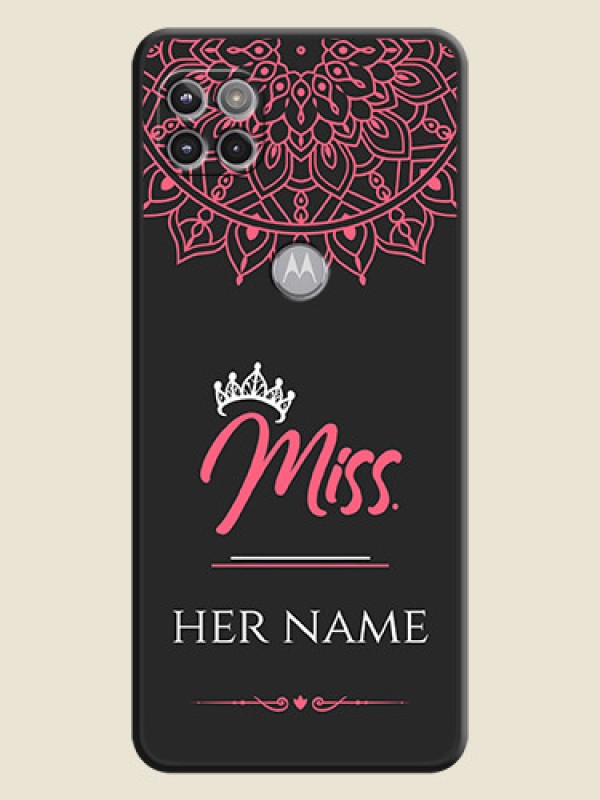 Custom Mrs Name with Floral Design on Space Black Personalized Soft Matte Phone Covers - Motorola Moto G 5G - alternate view