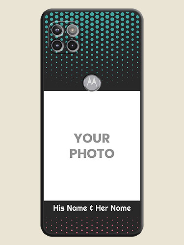 Custom Faded Dots with Grunge Photo Frame and Text on Space Black Custom Soft Matte Phone Cases - Motorola Moto G 5G - alternate view