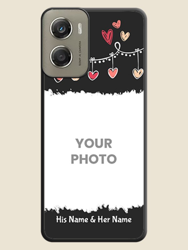 Custom Pink Love Hangings with Name On Space Black Custom Soft Matte Mobile Back Cover - Motorola Moto G06 Power - alternate view