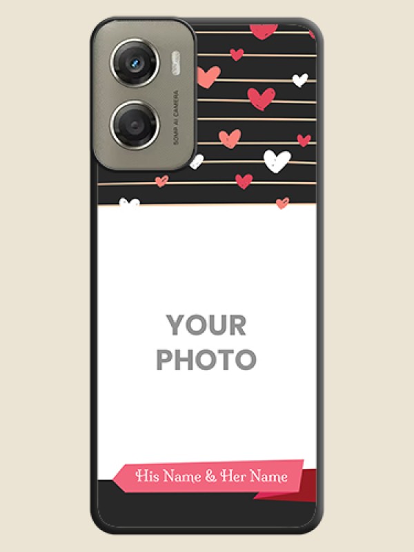 Custom Love Pattern with Name on Pink Ribbon on Photo On Space Black Custom Soft Matte Mobile Back Cover - Motorola Moto G06 Power - alternate view