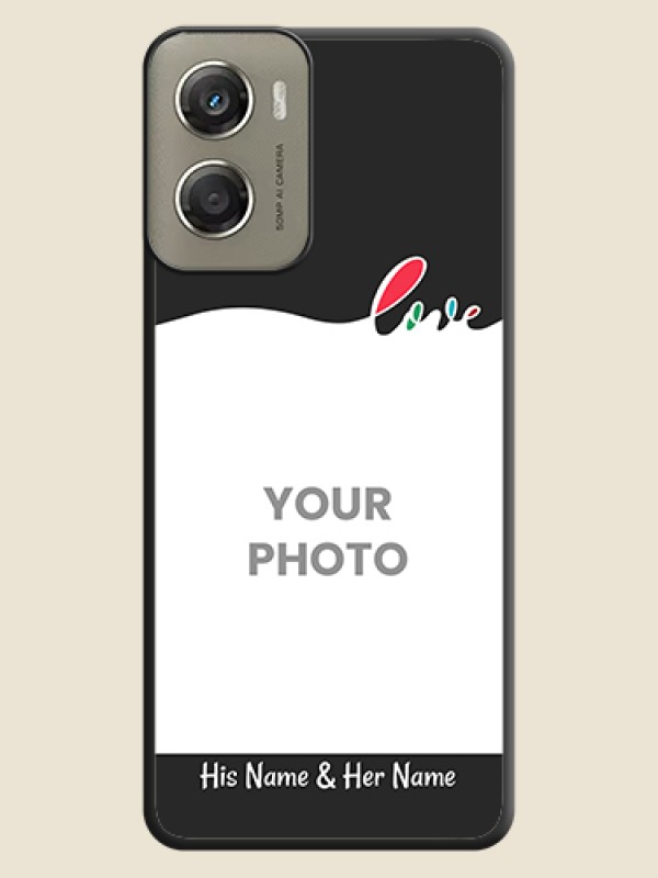 Custom Fall in Love Pattern with Picture on Photo On Space Black Custom Soft Matte Mobile Back Cover - Motorola Moto G06 Power - alternate view