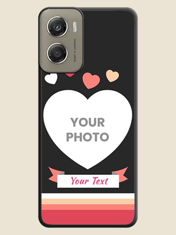 Custom Love Shaped Photo with Colorful Stripes On Space Black Custom Soft Matte Mobile Back Cover - Motorola Moto G06 Power - alternate view