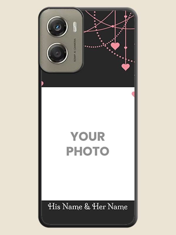 Custom Pink Love Hangings with Text On Space Black Custom Soft Matte Mobile Back Cover - Motorola Moto G06 Power - alternate view