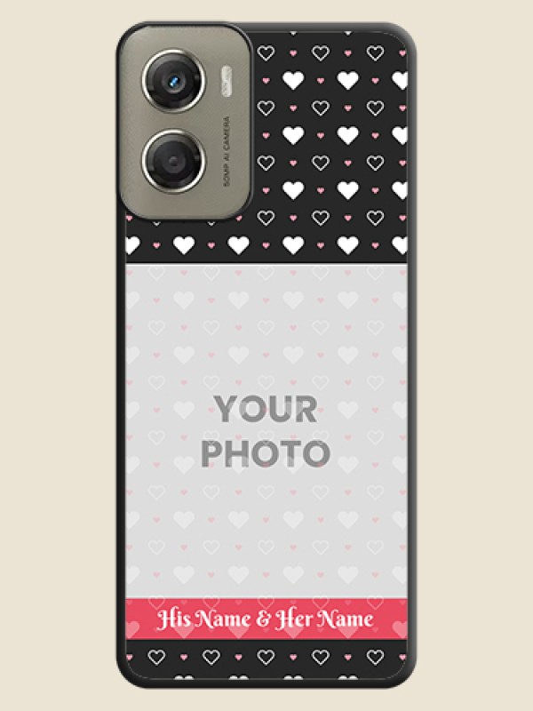 Custom White Color Love Symbols with Text Design on Photo On Space Black Custom Soft Matte Mobile Back Cover - Motorola Moto G06 Power - alternate view