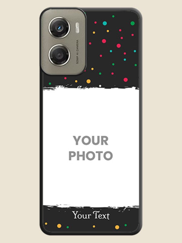 Custom Multicolor Dotted Pattern with Text On Space Black Custom Soft Matte Mobile Back Cover - Motorola Moto G06 Power - alternate view