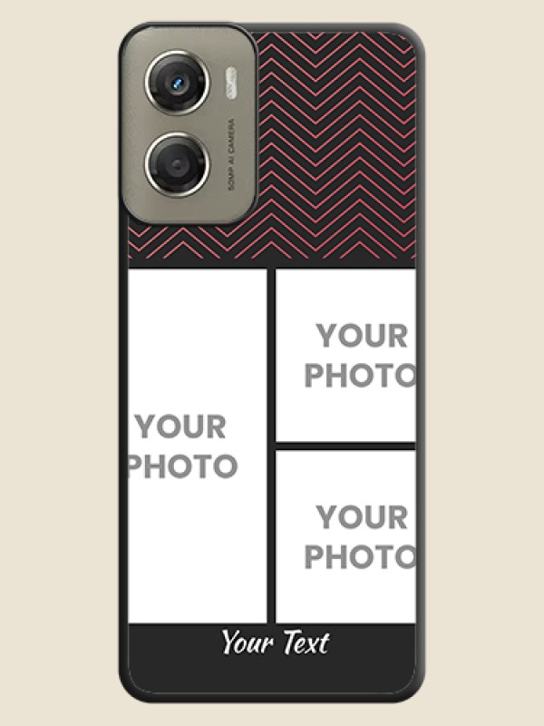 Custom Wave Pattern with 3 Image Holder On Space Black Custom Soft Matte Mobile Back Cover - Motorola Moto G06 Power - alternate view