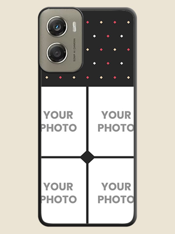 Custom Multicolor Dotted Pattern with 4 Image Holder On Space Black Custom Soft Matte Mobile Back Cover - Motorola Moto G06 Power - alternate view