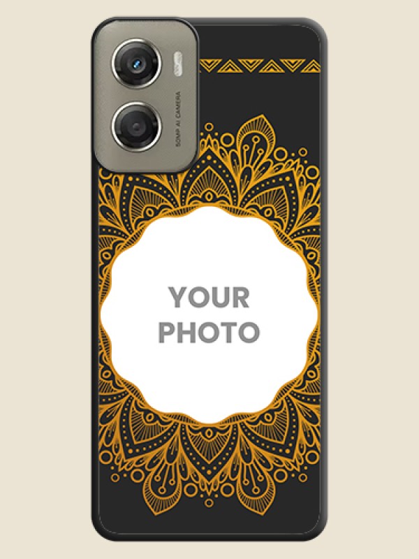 Custom Round Image with Floral Design On Space Black Custom Soft Matte Mobile Back Cover - Motorola Moto G06 Power - alternate view