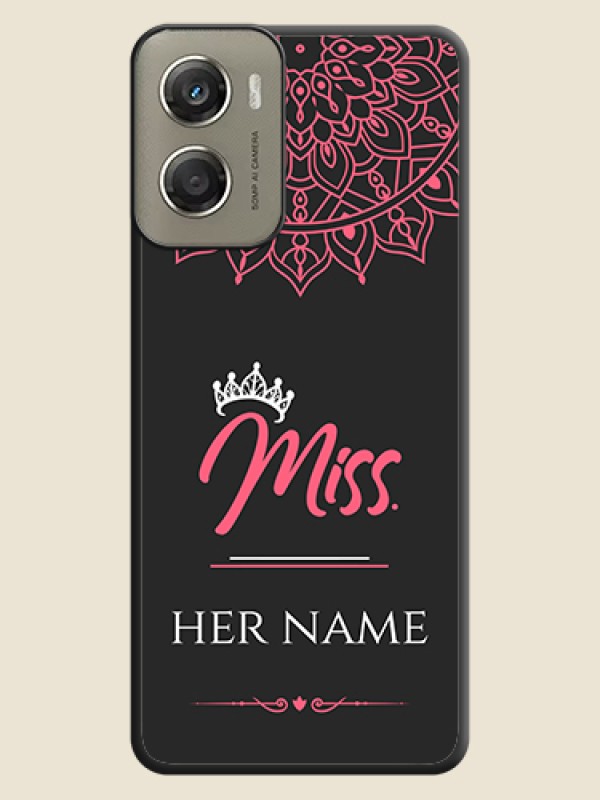 Custom Mrs Name with Floral Design On Space Black Custom Soft Matte Mobile Back Cover - Motorola Moto G06 Power - alternate view